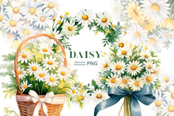 Download Watercolor Daisy Flowers Clipart - Clip Collection