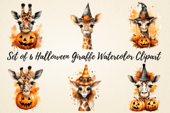 Download Halloween Giraffe Watercolor Clipart - Clip Collection