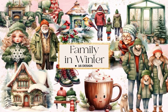 Download Family in Winter Clipart - Clip Collection