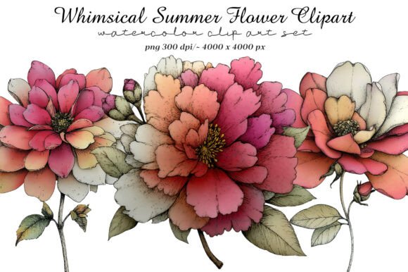 Download Whimsical Summer Flower Clipart - Clip Collection