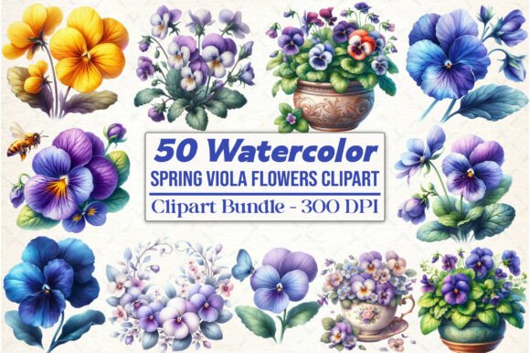 Download Spring Viola Flowers Sublimation Clipart - Clip Collection