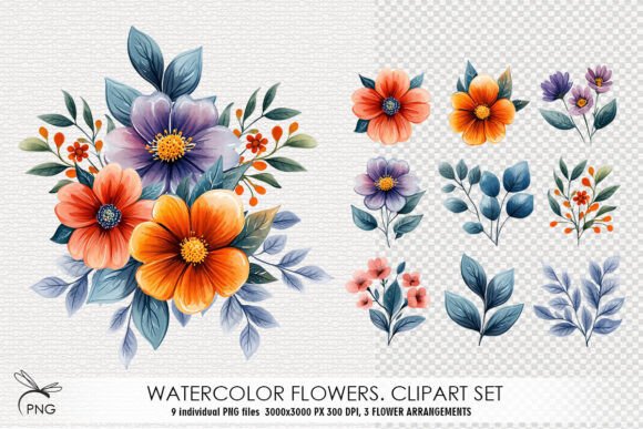 Download Watercolor Flowers Cliparts - Clip Collection