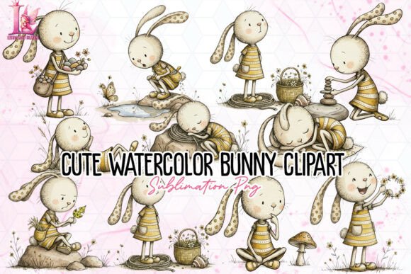 Download Cute Watercolor Bunny Clipart PNG - Clip Collection
