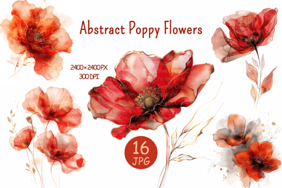 Download Abstract Poppy Flowers Clipart - Clip Collection