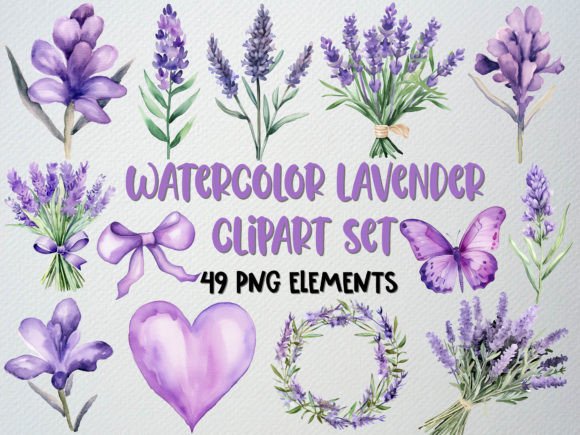 Download Watercolor Lavender Clipart, Floral Png - Clip Collection