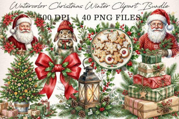 Download Watercolor Christmas Winter Clipart - Clip Collection