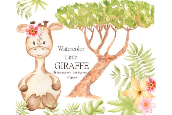 Download Watercolor Cute Giraffe Clipart Set - Clip Collection