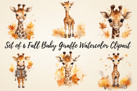Download Fall Baby Giraffe Watercolor Clipart - Clip Collection