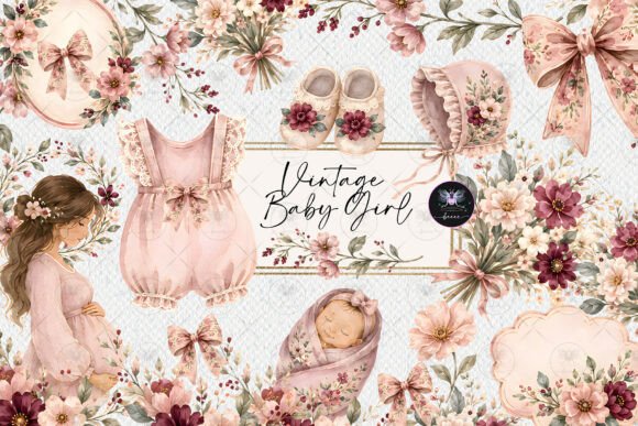 Download Vintage Baby Girl Clipart - Clip Collection