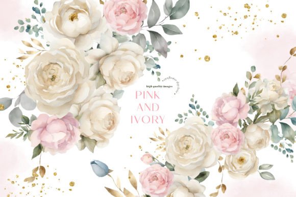 Download Pink Ivory Flowers Bouquets Clipart - Clip Collection