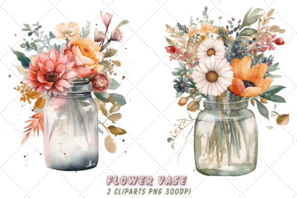 Download Vase with Flowers Watercolor Clipart - Clip Collection