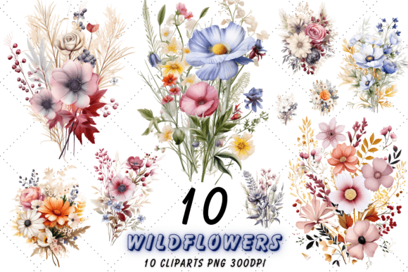 Download Snowy Wildflowers Sublimation Clipart - Clip Collection