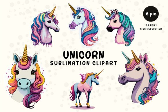 Download Unicorn Cute Sublimation Clipart Bundle - Clip Collection