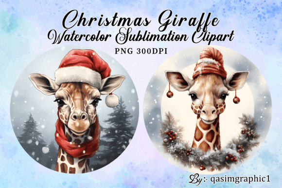 Download Christmas Giraffe Watercolor Clipart - Clip Collection