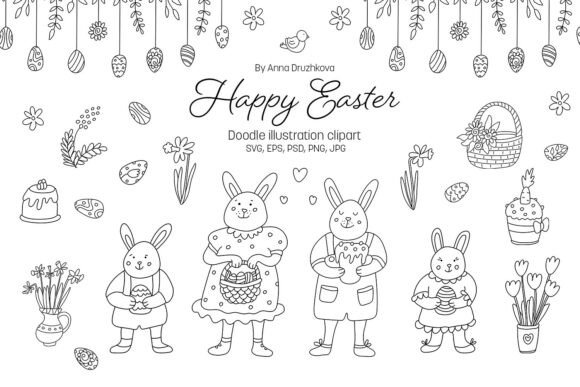 Download Happy Easter Doodle Clipart SVG - Clip Collection