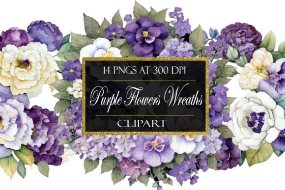 Download Purple Flower Wreath Clipart - Clip Collection