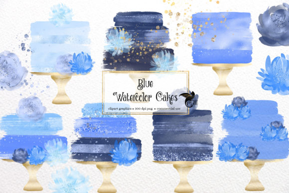 Download Blue Watercolor Cakes Clipart - Clip Collection