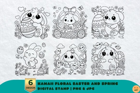 Download Kawaii Bunny Floral Easter and Spring - Floral easter Collection