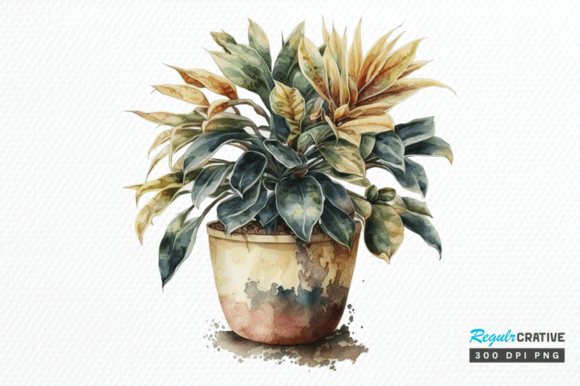 Download Watercolor Potted Plant Clipart Design - Clip Collection
