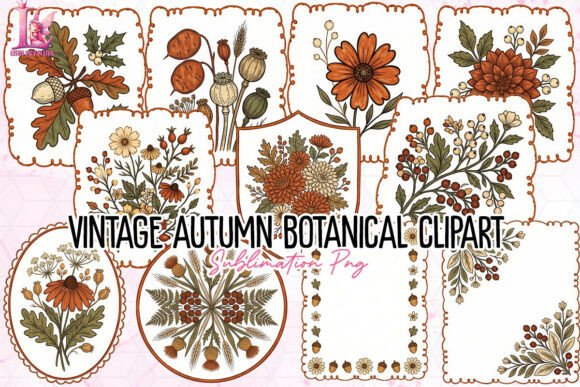 Download Vintage Autumn Botanical Clipart PNG - Clip Collection