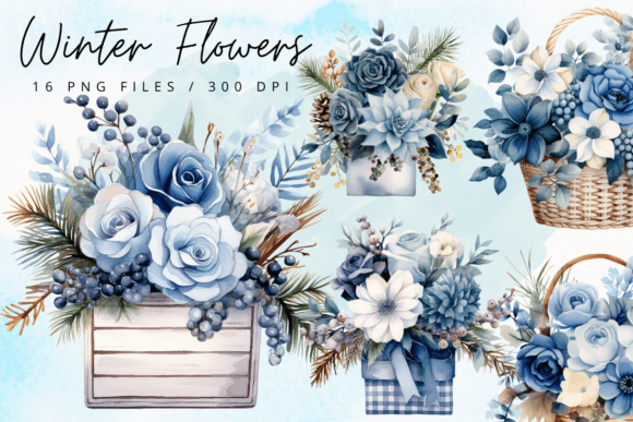 Download Blue Flowers Watercolor Clipart - Clip Collection