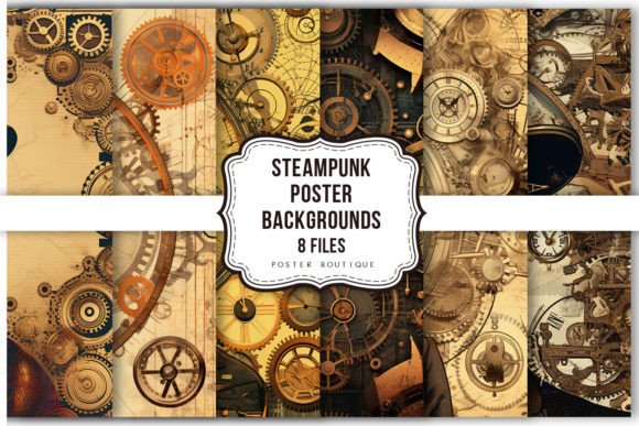 Download Steampunk Poster Clipart Set - Clip Collection