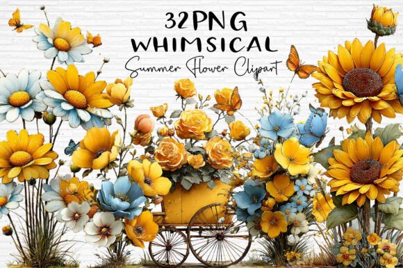 Download Whimsical Summer Flower Clipart PNG - Clip Collection