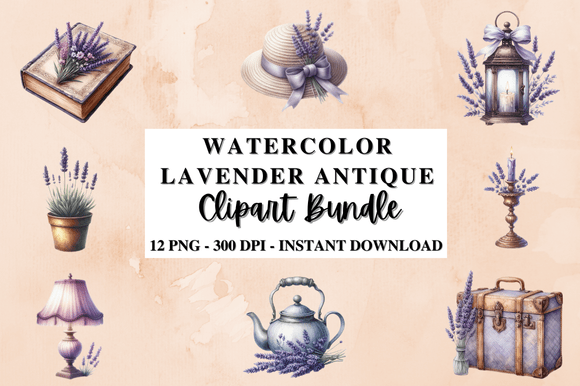 Download Watercolor Lavender Antique Clipart - Clip Collection