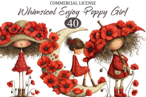 Download Whimsical Enjoy Poppy Girl Clipart - Clip Collection
