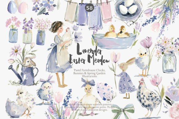 Download Lavender Easter Clipart Bundle - Clip Collection
