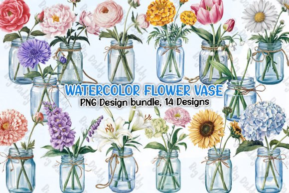 Download Watercolor Flower Vase Clipart PNG - Clip Collection