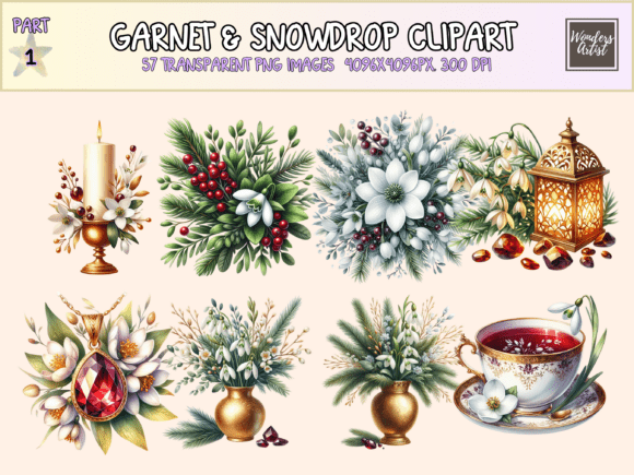 Download Garnet &amp; Snowdrop Clipart - Clip Collection