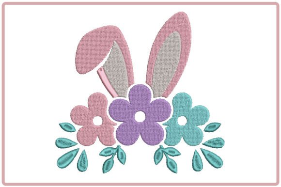 Download Floral Easter Bunny Ears Embroidery - Floral easter Collection