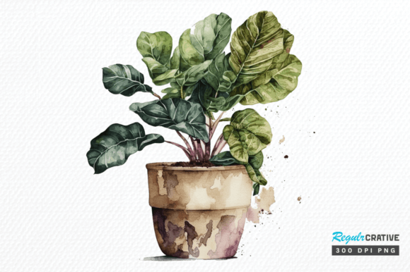 Download Watercolor Potted Plant Clipart Design - Clip Collection