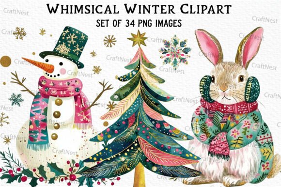 Download Whimsical Winter Clipart Bundle - Clip Collection