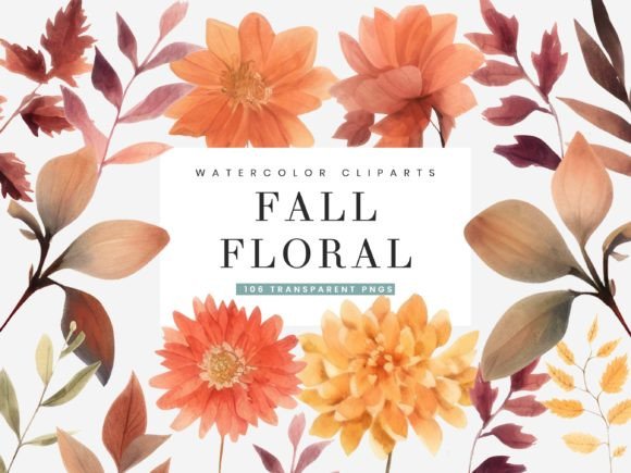 Download Watercolor Fall Flower Clipart Bundle - Clip Collection