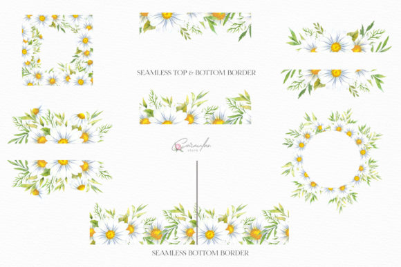 Download Watercolor Daisies Frames Clipart - Clip Collection