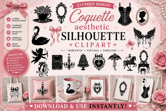 Download Coquette Aesthetic Silhouette Clipart - Clip Collection