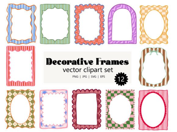 Download Decorative Retro Frames Clipart Set SVG - Clip Collection