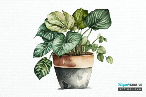 Download Watercolor Potted Plant Clipart Design - Clip Collection