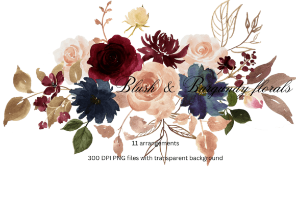 Download Burgundy &amp; Blue Fall Flower Clipart - Clip Collection