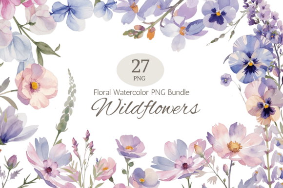 Download Garden Wildflowers Watercolor Clipart - Clip Collection