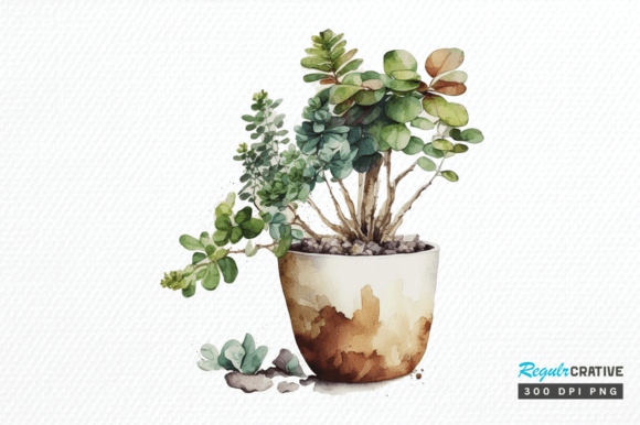 Download Watercolor Potted Plant Clipart Design - Clip Collection
