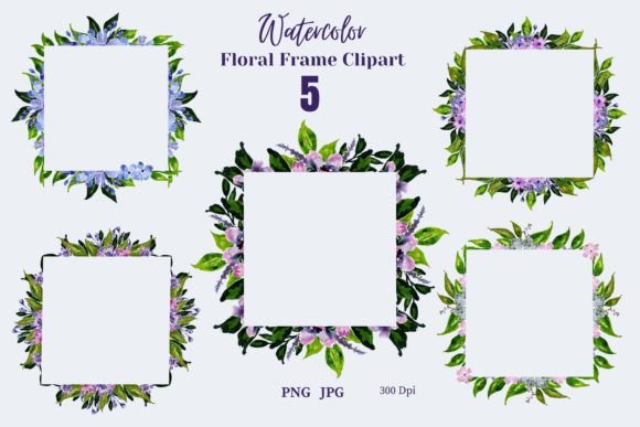 Download Watercolor Floral Frame Clipart - Clip Collection