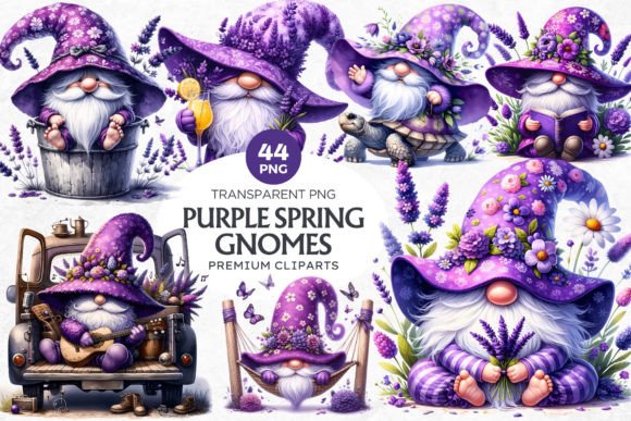 Download 44 Lavender Purple Gnomes Clipart Set - Clip Collection
