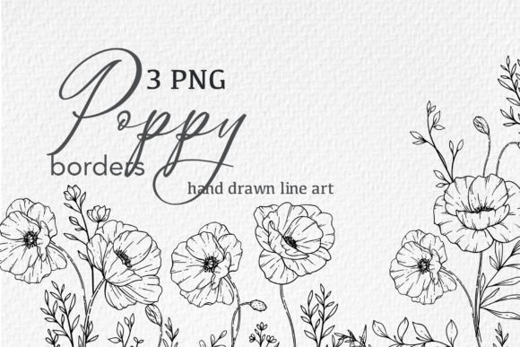 Download Poppy Flowers LINE ART. Poppy CLIPART - Clip Collection