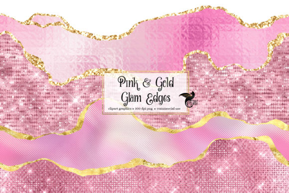 Download Pink and Gold Glam Edges Clipart - Clip Collection