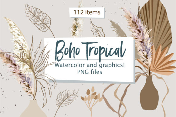 Download Boho Tropical Clipart - Clip Collection