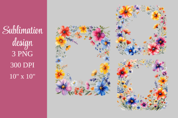 Download Watercolor Flower Border Clipart Set PNG - Clip Collection