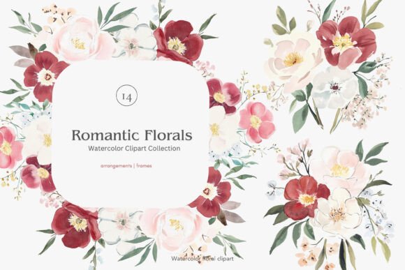 Download Romantic Florals Floral Clipart Set - Clip Collection